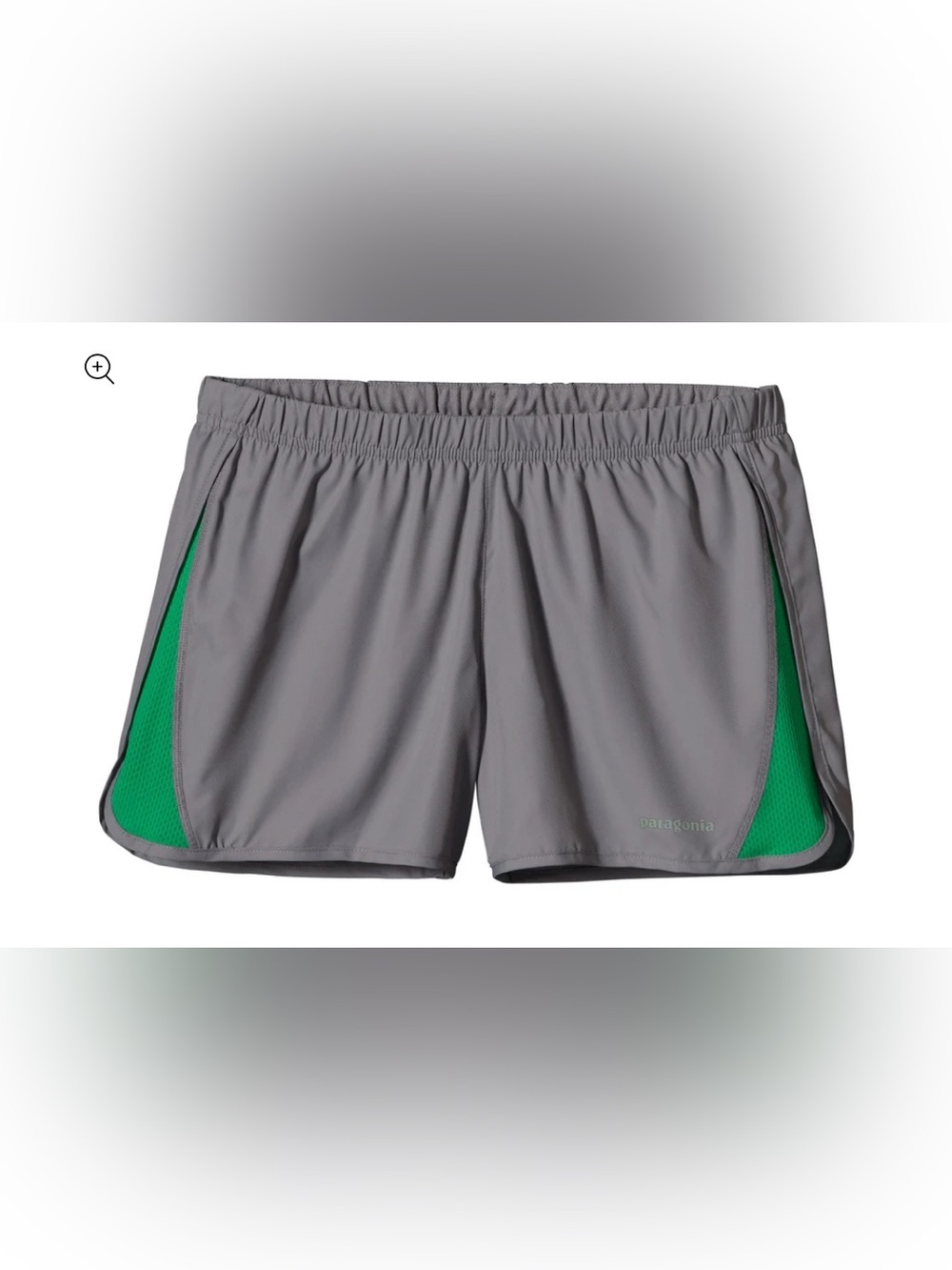 Patagonia Women's Strider Shorts Gray with Green Trim | Large